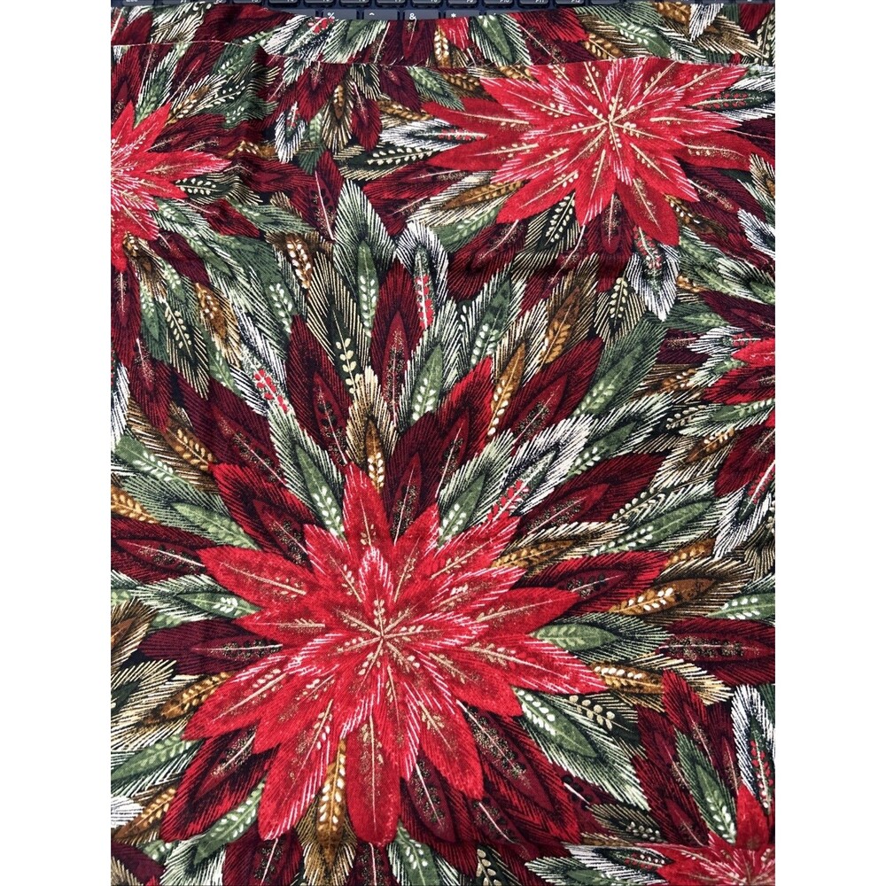 Robert Kaufman Fabric Poinsettia Christmas Cotton Quilting Feather Like 31" X 42